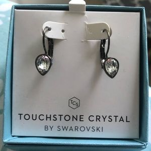 Tiny Teardrops Earrings, Gunmetal